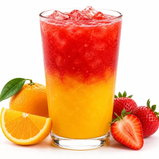 SUCO DE LARANJA E MORANGO